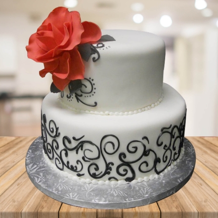 Couple Fondant Wedding Cake