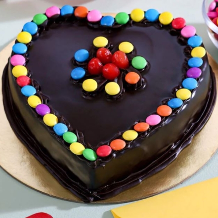 Gurgaon Special: Heart Shaped Chocolate Cake With Gems Delivery in Gurgaon  @ ₹899.00
