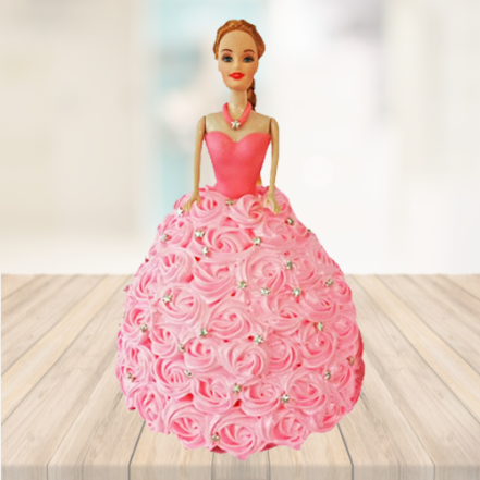 My First Fondant Covered Barbie Doll Cake - Decorated - CakesDecor