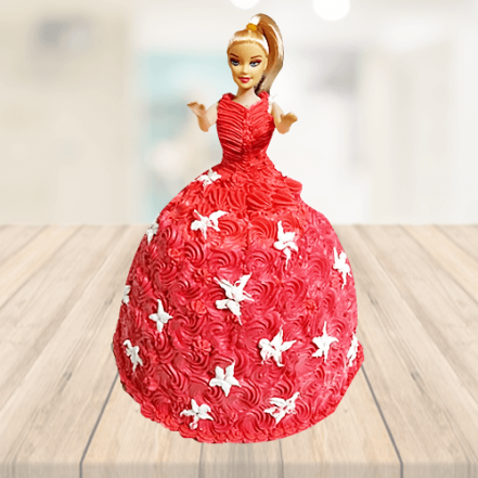 Doll Cake | A cute little doll cake that can be made without a dome mold!  Sharing here the recipe of an eggless vanilla flavored doll cake recipe.  Cover the doll in... |