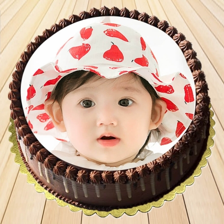 Lovely Baby Chocolate Photo Cake