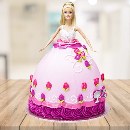 butter hearts sugar: Barbie Doll Cake