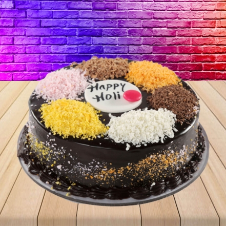 Let's Play Holi Vanilla Cake- Half Kg - Luv Flower & Cake