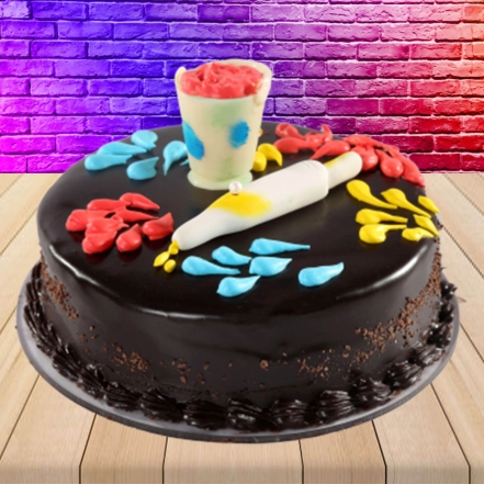 Happy Holi Red Velvet PosterCake – RainbowsnRibbons | Cake delivery in Jammu