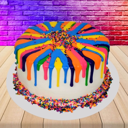Rainbow Butterfly Fondant Cake - Dough and Cream