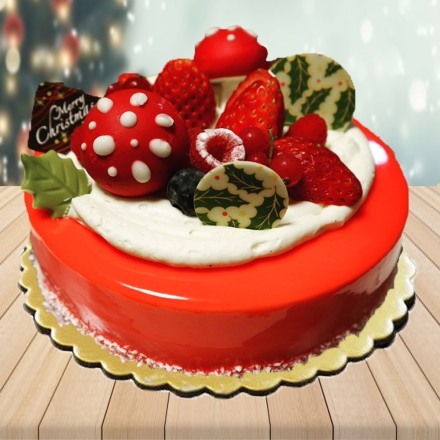 500 Gm Christmas Fondant Cake