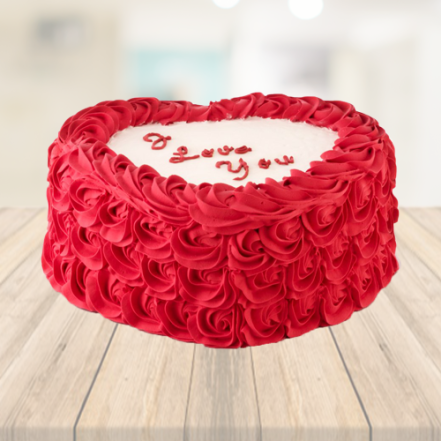 Buy/Send Sweetheart Chocolate Cream Rose Cake 1.5 Kg Online- FNP