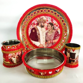 Karva Chauth Photo Wali Thali